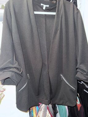 Maurices Black Open-Front Blazer with Zip Pockets